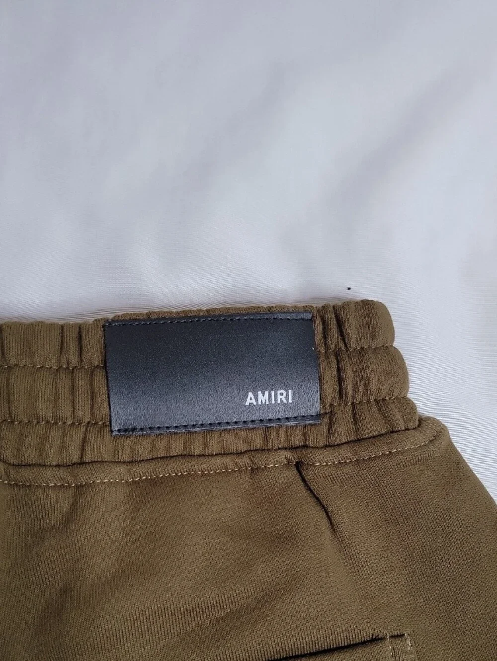AMIRI Olive Green Lounge Shorts with Contrast Drawcord